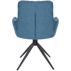 Chaise de salle à manger Vilas en tissu bleu