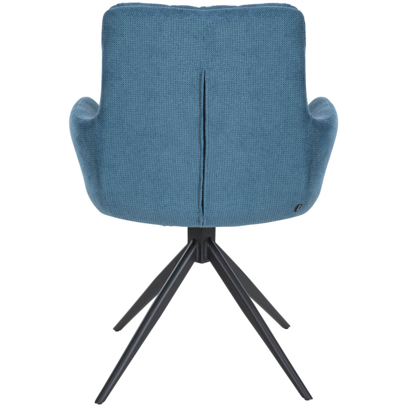 Chaise de salle à manger Vilas en tissu bleu