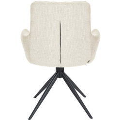 Chaise de salle à manger Vilas en tissu crème
