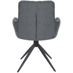 Chaise de salle à manger Vilas en tissu gris foncé