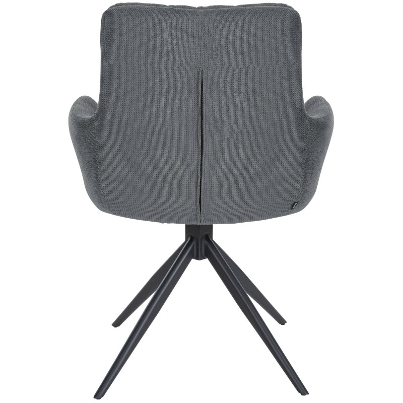 Chaise de salle à manger Vilas en tissu gris foncé
