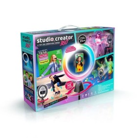 Kit de création vidéo avec rotation 360° et anneau lumineux LED multicolore - Canal Toys