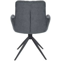 Chaise de salle à manger Vilas en tissu noir