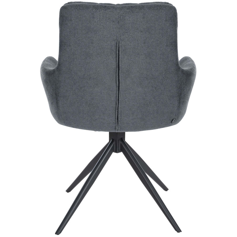 Chaise de salle à manger Vilas en tissu noir
