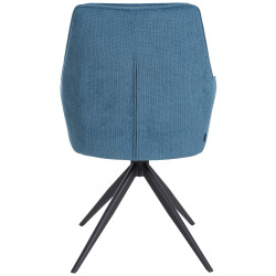 Chaise de salle à manger Jules en tissu bleu
