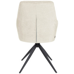 Chaise de salle à manger Jules en tissu crème