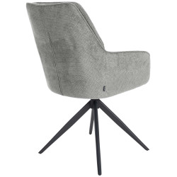 Chaise de salle à manger Jules en tissu gris