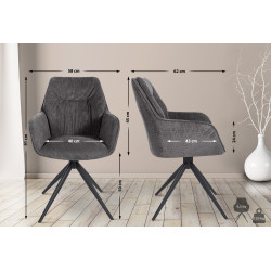 Chaise de salle à manger Jules en tissu noir