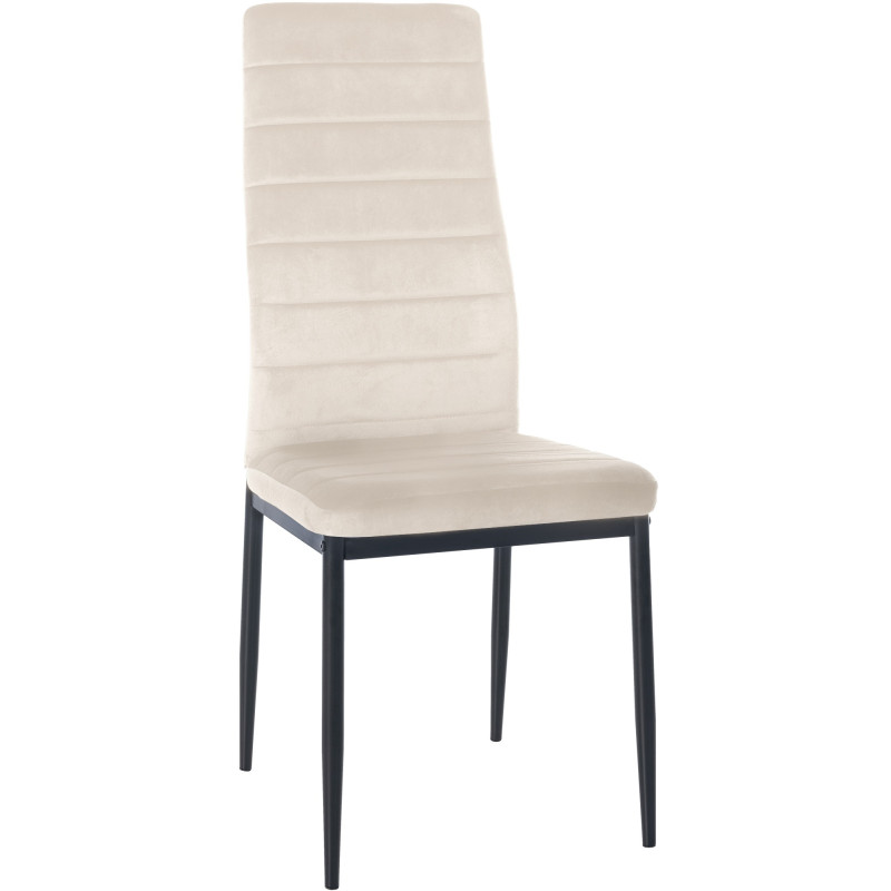 Chaise de salle à manger Mayfair en velours crème