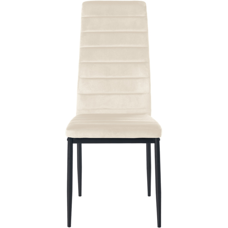 Chaise de salle à manger Mayfair en velours crème