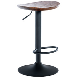 Taburete de bar Eskelde con base metбlica Nogal