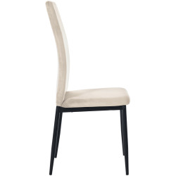 Chaise de salle à manger Savino velours crème