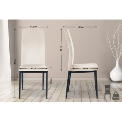 Chaise de salle à manger Savino velours crème