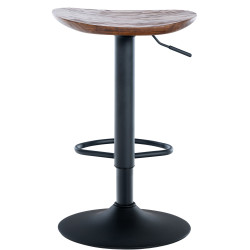 Taburete de bar Eskelde con base metбlica Nogal