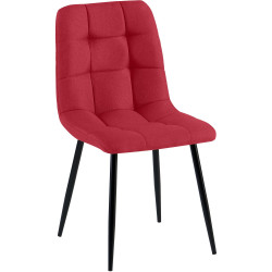 Chaise de salle à manger Antibes tissu rouge