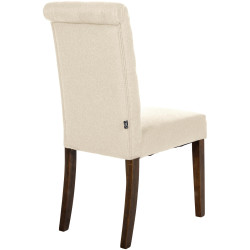 Lot de 2 chaises de salle à manger en tissu Lisburn crème