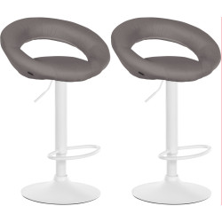 2er Set Barhocker Olinda Stoff weiЯ