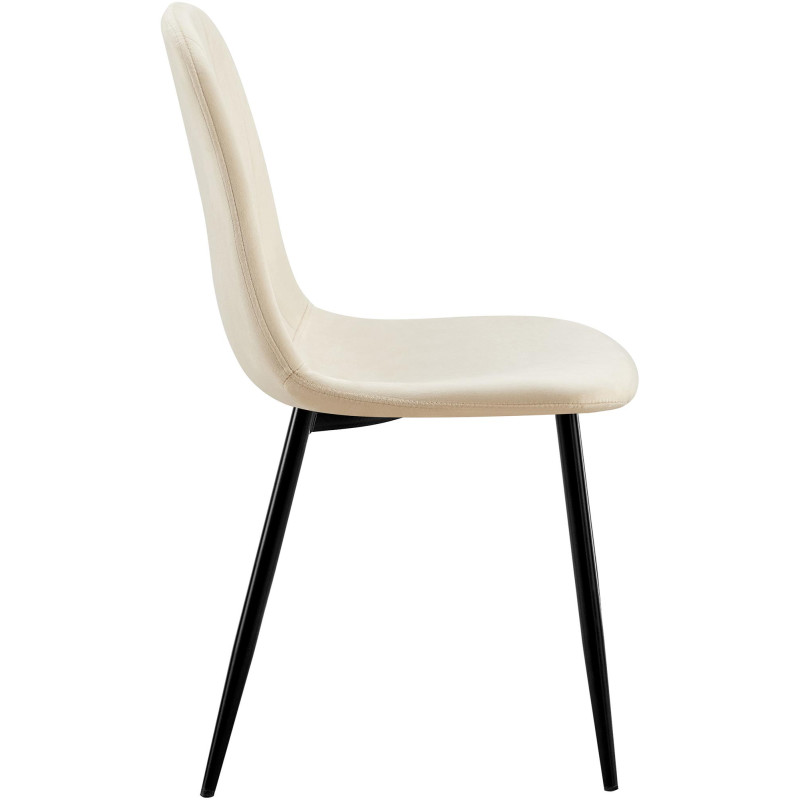Chaise de salle à manger Baxter en velours crème