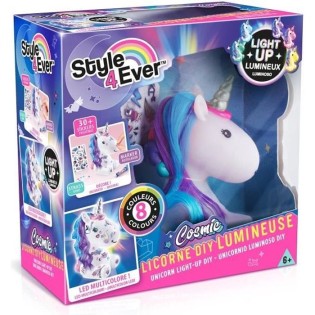 Figurine a décorer - Canal Toys - Licorne Cosmique DIY Lumineuse - Édition Collector - Stickers et Strass inclus