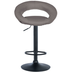 Lot de 2 tabourets de bar Olinda, tissu, noir gris
