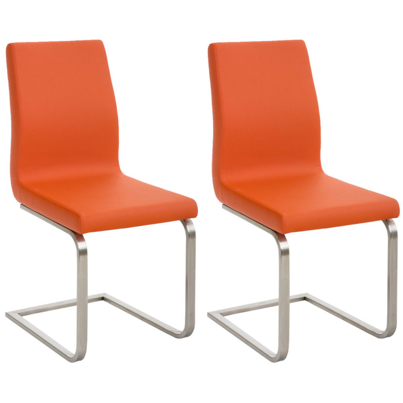 Lot de 2 chaises de salle à manger Belfort orange