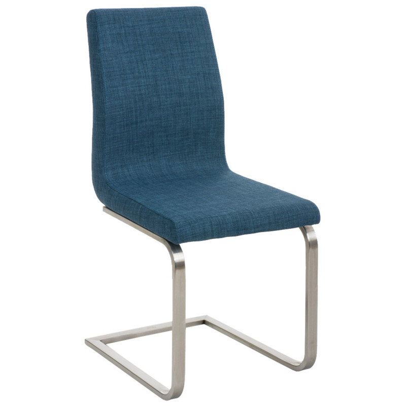 Lot de 2 chaises de salle à manger en tissu Belfort bleu