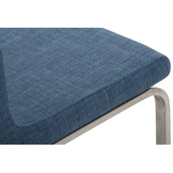 Lot de 2 chaises de salle à manger en tissu Belfort bleu