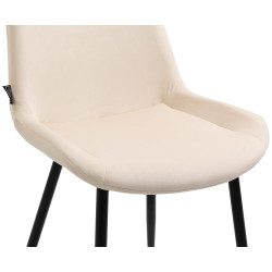 Ensemble de 4 chaises de salle à manger Victoria en velours crème