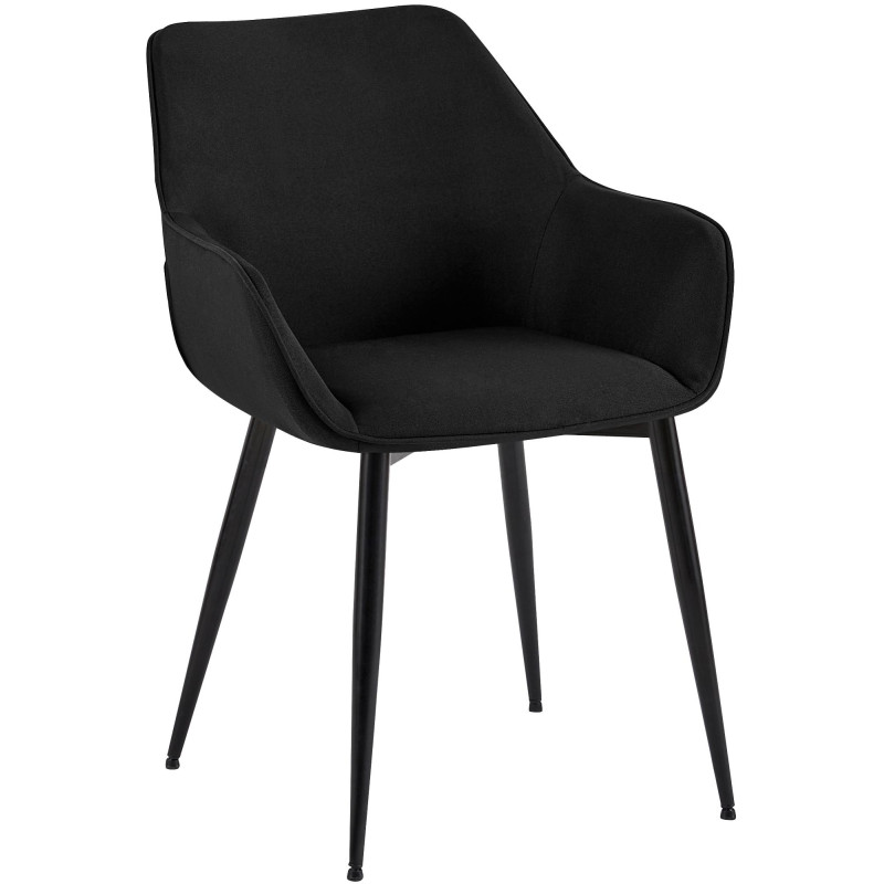 Chaise de salle à manger Vessa en tissu noir