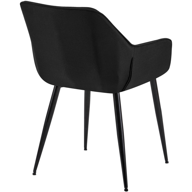 Chaise de salle à manger Vessa en tissu noir