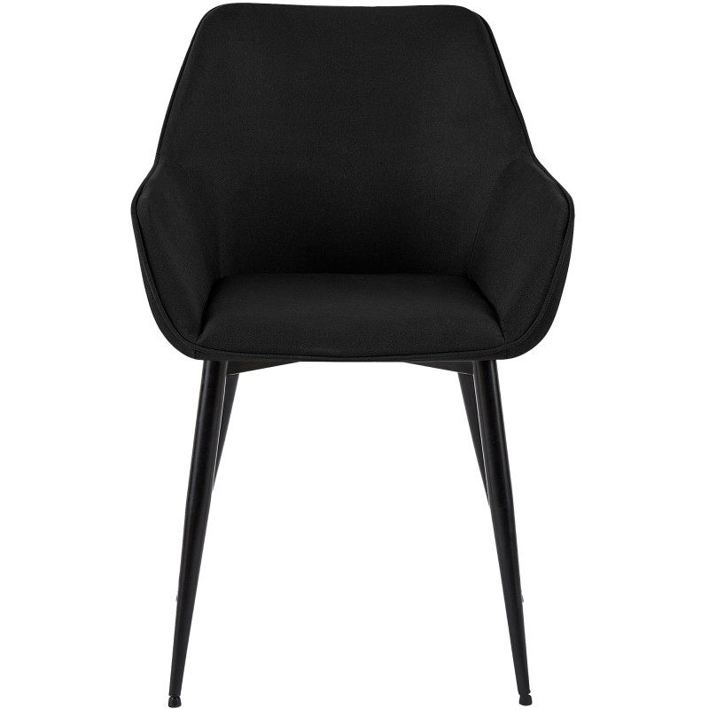 Chaise de salle à manger Vessa en tissu noir