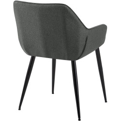 Chaise de salle à manger Vessa en tissu gris foncé