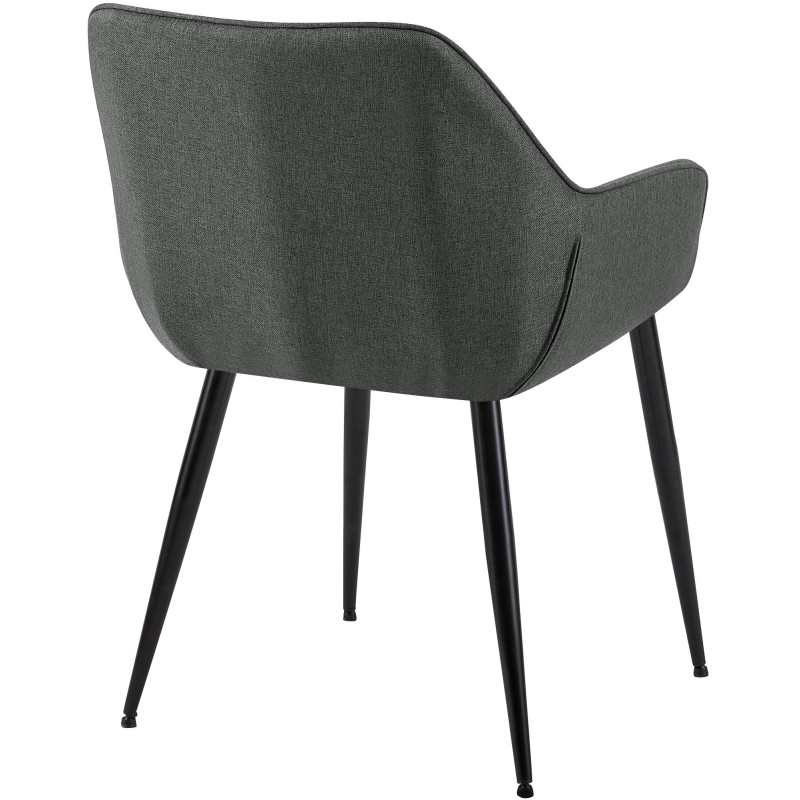 Chaise de salle à manger Vessa en tissu gris foncé