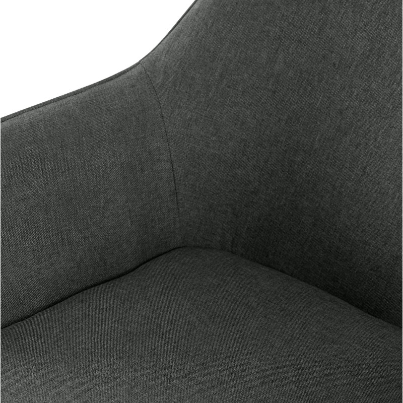 Chaise de salle à manger Vessa en tissu gris foncé