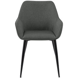 Chaise de salle à manger Vessa en tissu gris foncé