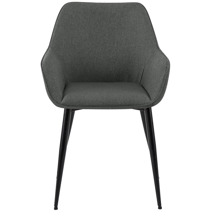 Chaise de salle à manger Vessa en tissu gris foncé