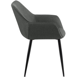 Chaise de salle à manger Vessa en tissu gris foncé