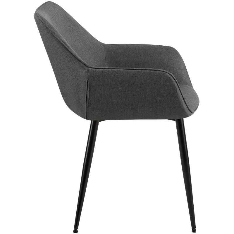 Chaise de salle à manger Vessa en tissu gris foncé