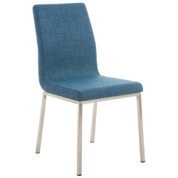Lot de 2 chaises de salle à manger Colmar en tissu bleu