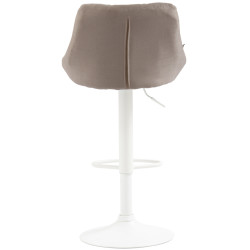 Tabouret de bar Lazio en tissu blanc
