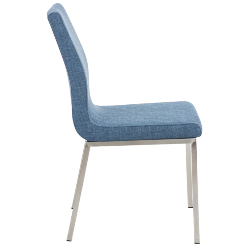 Lot de 2 chaises de salle à manger Colmar en tissu bleu