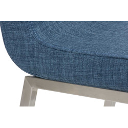 Lot de 2 chaises de salle à manger Colmar en tissu bleu