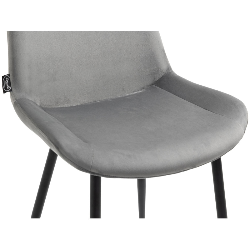 Lot de 4 chaises de salle à manger Victoria en velours gris