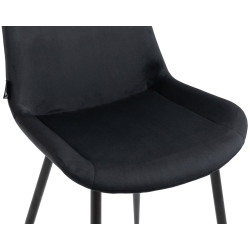 Lot de 2 chaises de salle à manger Victoria en velours noir