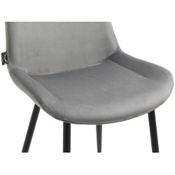 Lot de 2 chaises de salle à manger Victoria en velours gris