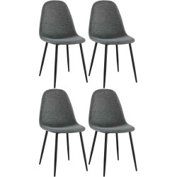 Ensemble de 4 chaises de salle à manger Napier en tissu gris