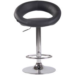 Lot de 2 tabourets de bar Olinda simili cuir gris chrome