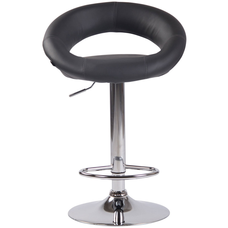 Lot de 2 tabourets de bar Olinda simili cuir gris chrome