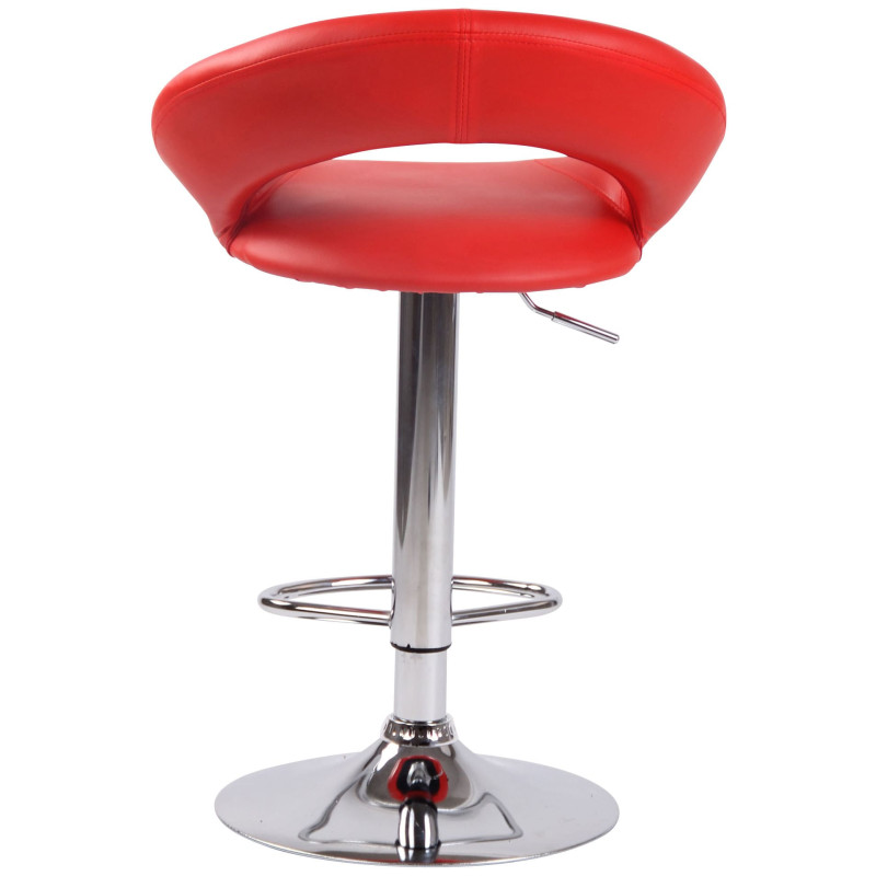 Lot de 2 tabourets de bar Olinda simili cuir chrome rouge