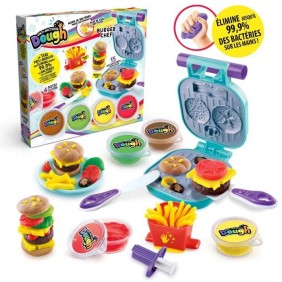 Canal Toys - Kit Burger Pâte a modeler antibactérienne - Élimine jusqu'a 99,9% des bactéries sur les mains - des 2 ans - SND006